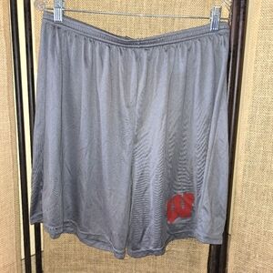 Men's Gray Augusta Sportswear Shorts with Red Logo Wisconson Badgers Size XL